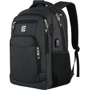 UKEIN Black Laptop Backpack Computer Business Backpack for Adult Water Resistant Anti-Theft Laptop Backpack for Men