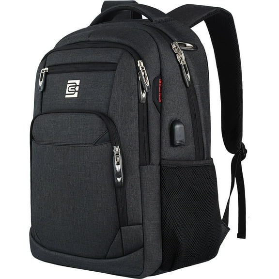 UKEIN Black Laptop Backpack Computer Business Backpack for Adult Water Resistant Anti-Theft Laptop Backpack for Men
