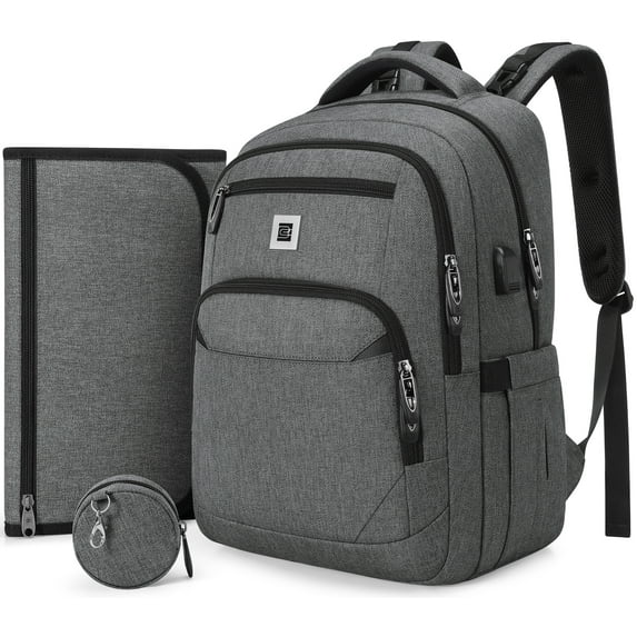 UKEIN Diaper Bag Backpack, Multi Function Baby Diaper Bag with Changing Pad, Pacifier Holder, Waterproof Diaper Bag with USB Charging Port, Baby Bag for Boys Girls