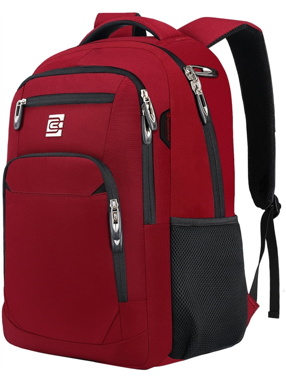 Red Laptop Backpack Computer Business Backpack for Adult Water Resistant Anti-Theft Laptop Backpack for Men