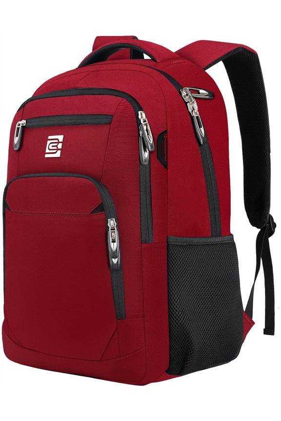 Red Laptop Backpack Computer Business Backpack for Adult Water Resistant Anti-Theft Laptop Backpack for Men
