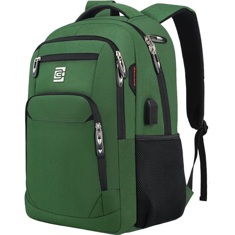 Green Laptop Backpack Computer Business Backpack for Adult Water Resistant Anti-Theft Laptop Backpack for Men