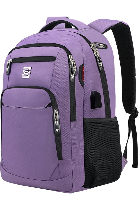 Purple Laptop Backpack Computer Business Backpack for Adult Water Resistant Anti-Theft Laptop Backpack for Men