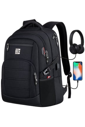 Laptop Backpack with USB Charging Port Water Resistant Backpacks for Adults Work Business Laptop Backpack for Men