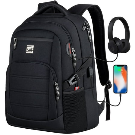 UKEIN Laptop Backpack with USB Charging Port Water Resistant Backpacks for Adults Work Business Laptop Backpack for Men