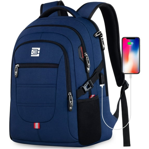 UKEIN Laptop Backpack with USB Charging Port Water Resistant Travel Work Business Laptop Backpack for Men