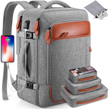 UKEIN Travel Backpack for Men & Women Carry On Backpack Flight Approved 40L Waterproof Anti-Theft Personal Item Backpack with Packing Cubes and Shoe Pocket