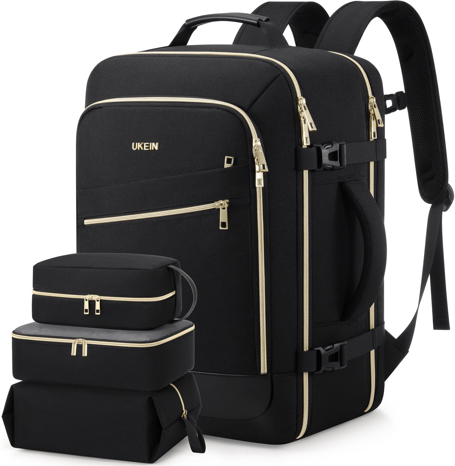 UKEIN Travel Backpack for Women Carry on Backpack Flight Approved 40L Personal Item Backpack Water Proof Backpack with Packing Cubes and Shoe Pocket