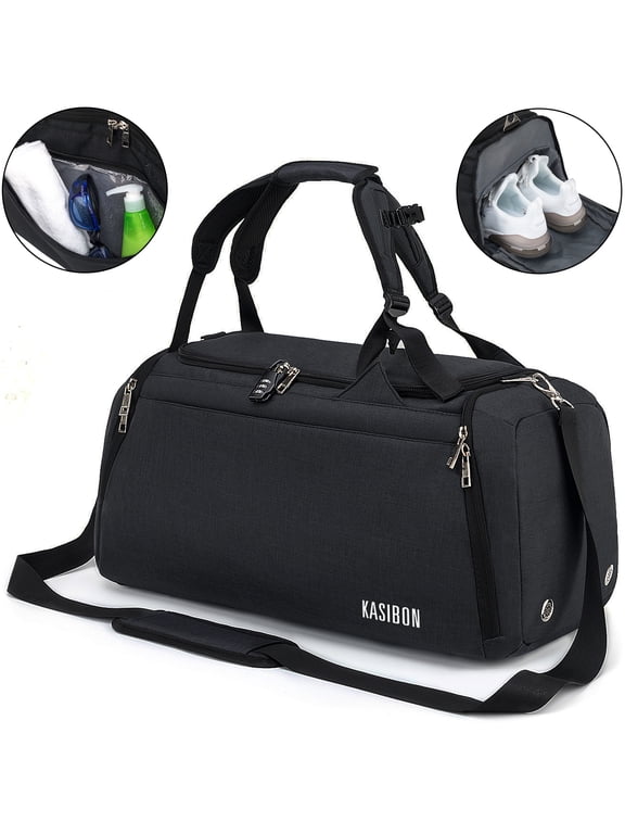 Gym Bag for Men Sports Duffel Bags for Travel 42L Waterproof Gym Duffle Bags for Men with Shoe Compartment and Wet Pocket