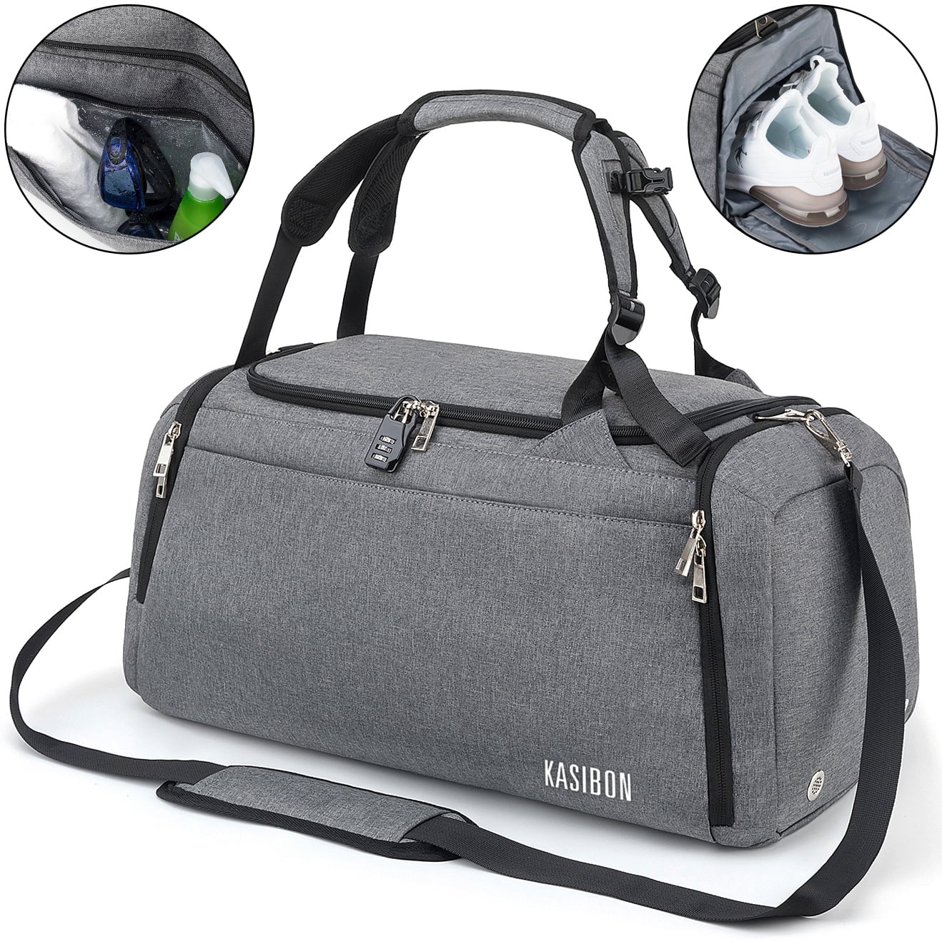 UKEIN Gym Bag for Men Sports Duffel Bags for Travel 42L Waterproof Gym Duffle Bags for Men with Shoe Compartment and Wet Pocket