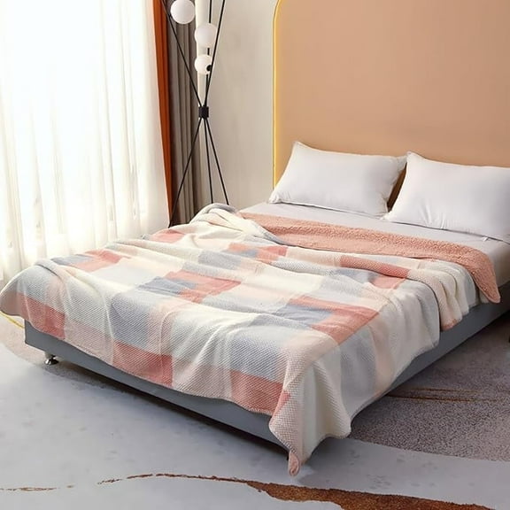 Levinis Boho Sherpa Fleece Blanket 80'' × 90'', Ultra Soft Aztec Queen Blanket for All Season, Cozy, Plush, Bohemian Throw Blanket for Bed/Couch/Sofa/Office/Camping