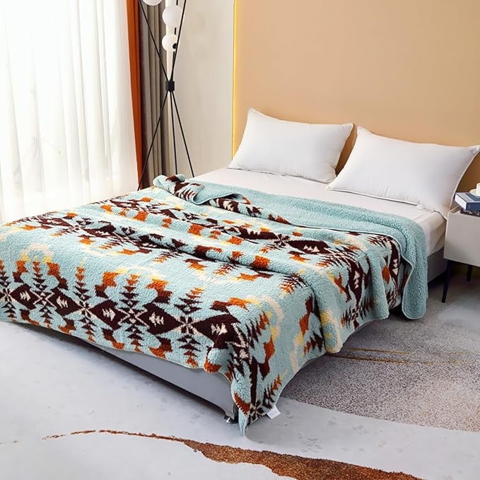 Levinis Large Bohemian Bed Blankets 80'' × 90'', Ultra Soft Aztec Bed Blanket for All Season, Cozy, Plush, Bohemian Throw Blanket for Bed/Couch/Sofa/Office/Camping