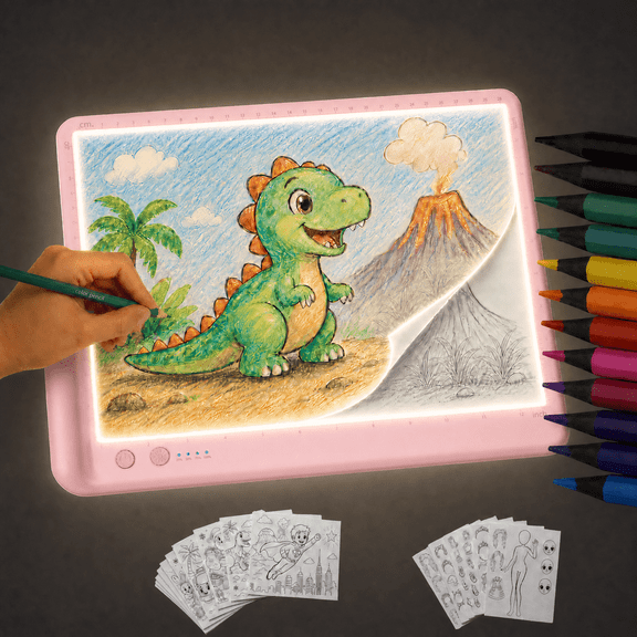 UKEXE Rechargeable LED Light Up Tracing Pad - Craft Kit for Children & Adults- Birthday Toy Gifts Ideas - Arts & Crafts Writing Drawing Tracer Board