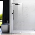 thumbnail image 1 of UKH07B2 38 in. W x 80 in. H Frameless Fixed Shower Glass Panel in Brushed Nickel with 3/8 in. Clear Tempered Glass, 1 of 6