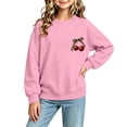 thumbnail image 1 of UKHCCC Boys Girls Cherry Leopard Bow Crewneck Sweatshirt, Oversized Long Sleeve Graphic Pullover for Kids Ages 1-13, Casual Fall Winter Top, 1 of 7