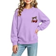 thumbnail image 1 of UKHCCC Boys Girls Cherry Leopard Bow Crewneck Sweatshirt, Oversized Long Sleeve Graphic Pullover for Kids Ages 1-13, Casual Fall Winter Top, 1 of 7