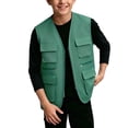 thumbnail image 1 of UKHCCC Boys Girls Utility Cargo Vest, Kids Zip Up Multi-Pocket V-Neck Sleeveless Jacket for Hiking, Travel and Outdoor Activities, Ages 5-13, 1 of 6
