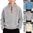 UKHCCC Boys and Girls Half Zip Sweatshirt, Mock Neck Long Sleeve Grid ...