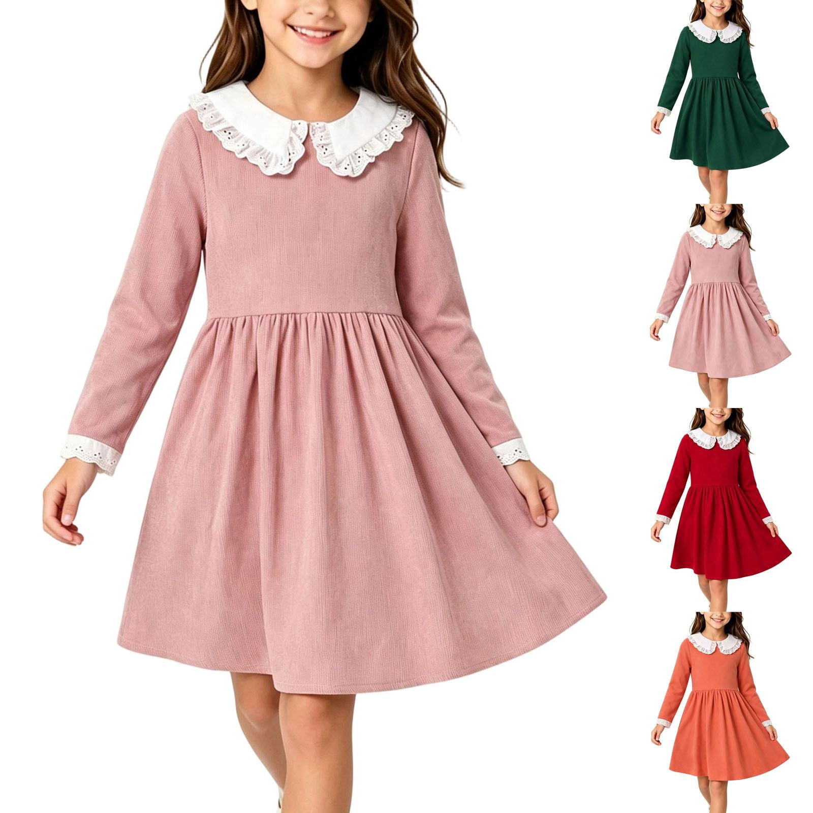 UKHCCC Kids Christmas A-Line Dress for Boys and Girls, Long Sleeve ...