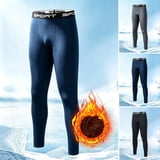 UKHCCC Men's Thermal Fleece Lined Base Layer Pants Winter Warm Athletic ...