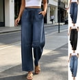 thumbnail image 1 of UKHCCC Wide Leg Jeans for Women Cotton Denim Pants with Pockets Elastic Waist Relaxed Fit High Waisted Casual Loose Trousers Spring Summer Streetwear S-2XL, 1 of 9