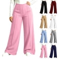 thumbnail image 1 of UKHCCC Women's Yoga Pants Wide Leg Trousers Loose Fit Elastic Waist Seamless High Waisted Palazzo Casual Flowy Lounge Workout Soft Knit XL-5XL, 1 of 7