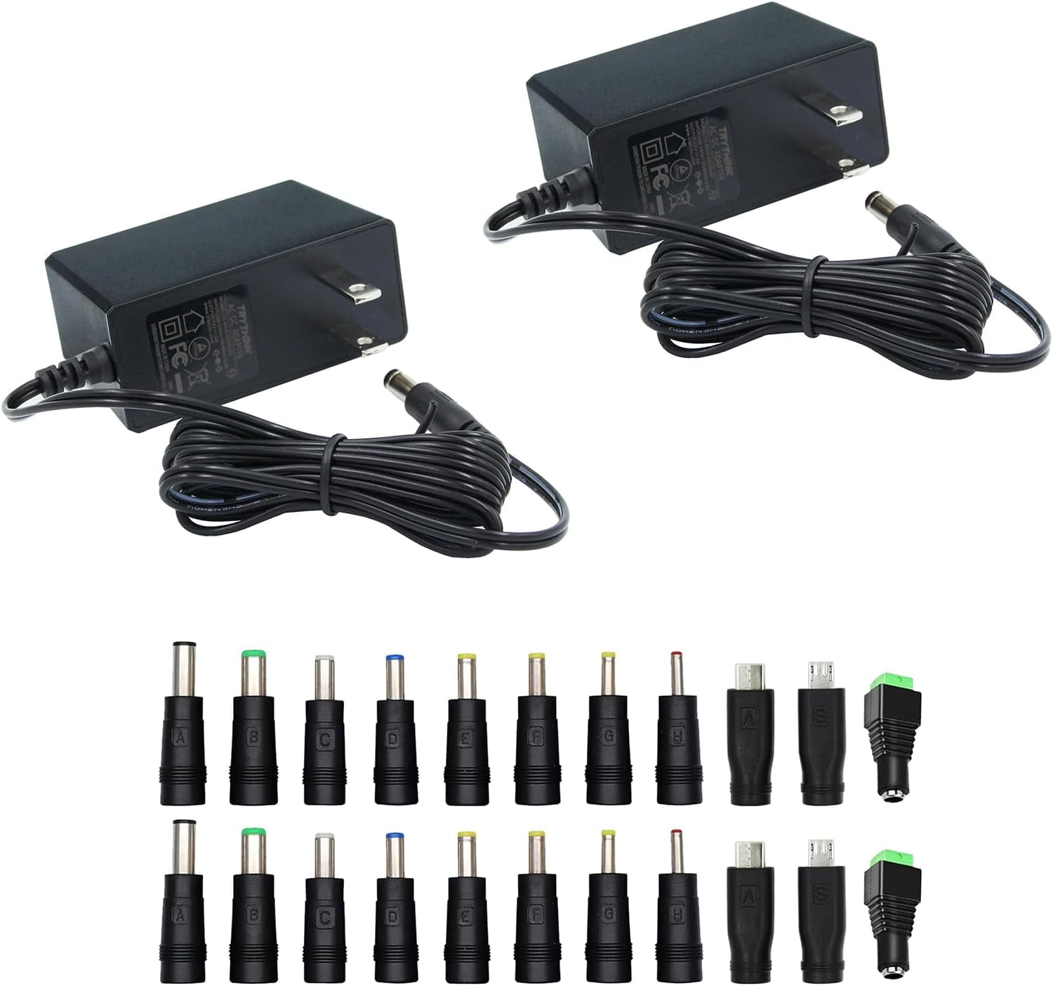 UKLL-12V Power Supply, 12V 2A 24W Universal AC to DC Power Supply ...