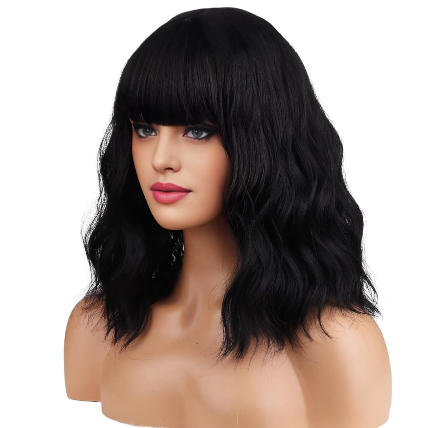 WXLCISI Long Straight Remy Hair Wigs Natural Black Heat Resistant