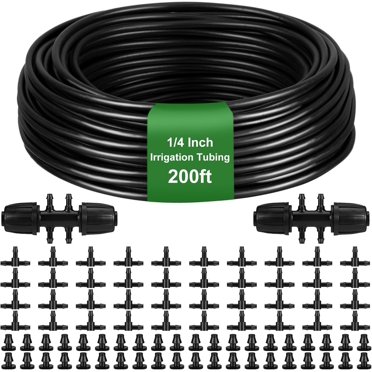 Copadri 36 Pieces 1/2 Inch Drip Irrigation Fittings, 1/2 Inch Drip Irrigation Fittings Tubing Connectors Includes 10 Couplings 8 Tees 6 Elbows Plugs 4 Crosses 2 Shut Off Valves Garden