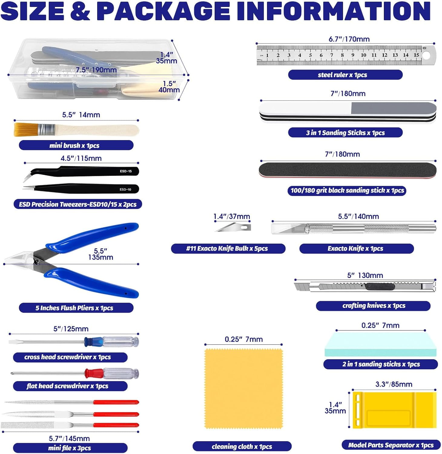 UKLL-23Pcs Hobby Model Building Tools Kit for Gundam, Modeler Basic ...