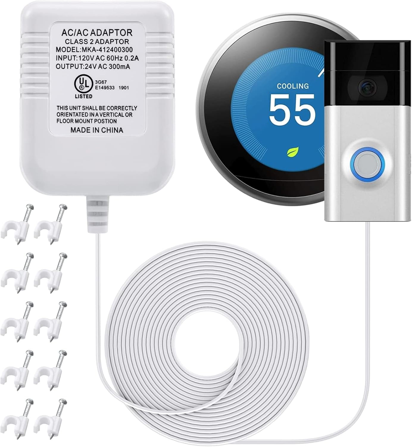 UKLL-24 Volt C Wire Adapter for Smart Thermostat, UL Listed