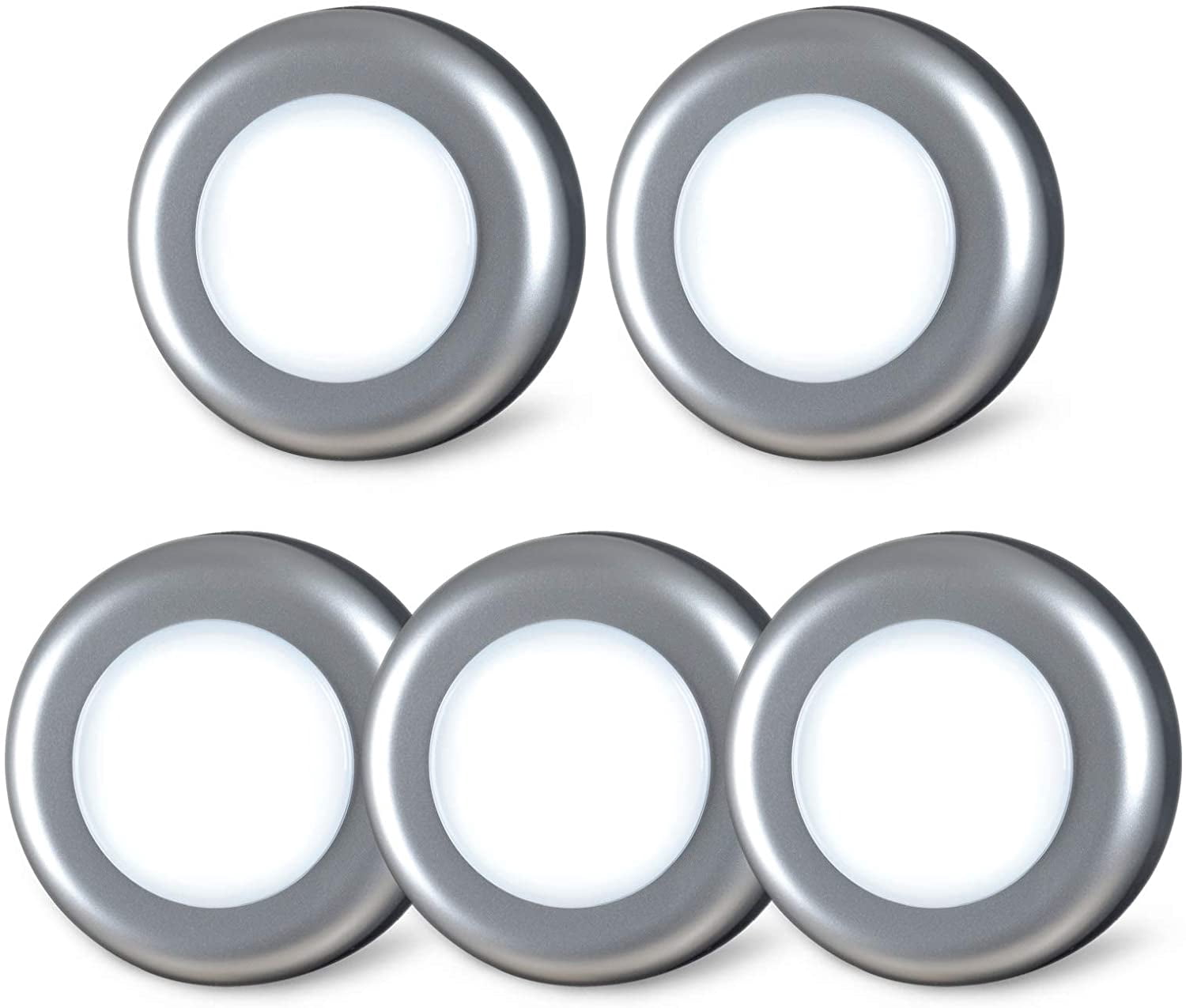 UKLL-5 Pack 2.8\u201d Push Tap Lights, Stick on Touch Puck Lights AAA ...