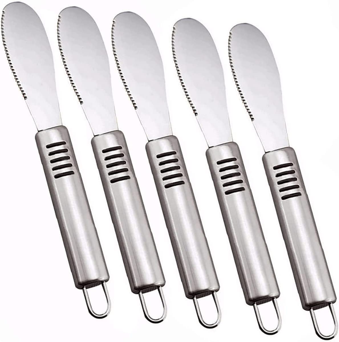UKLL-5Pcs Stainless Steel Butter Spreader Knife, Straight Edge 8.4-Inch ...