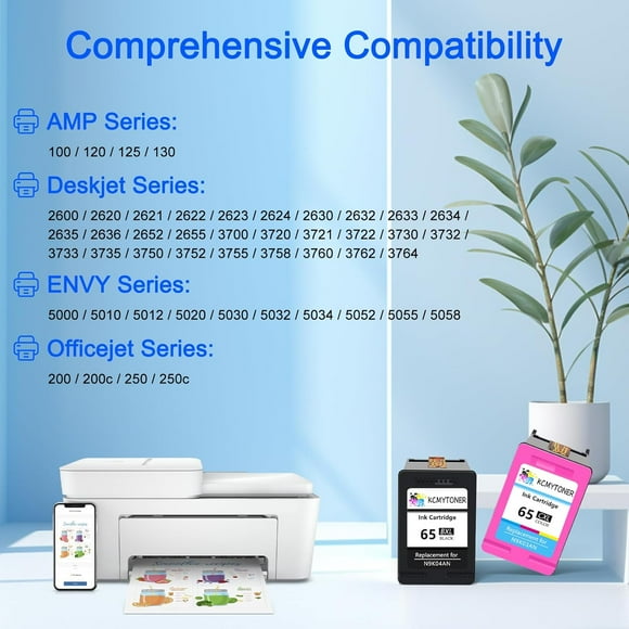 UKLL-65XL Black Ink Cartridge Compatible for HP 65 XL 65BXL High Yield Cartridge N9K04AN Envy 5052 5055 5058 Deskjet 2624 2652 2655 3720 3730 3732 3752 3755 Printer, 1 Pack