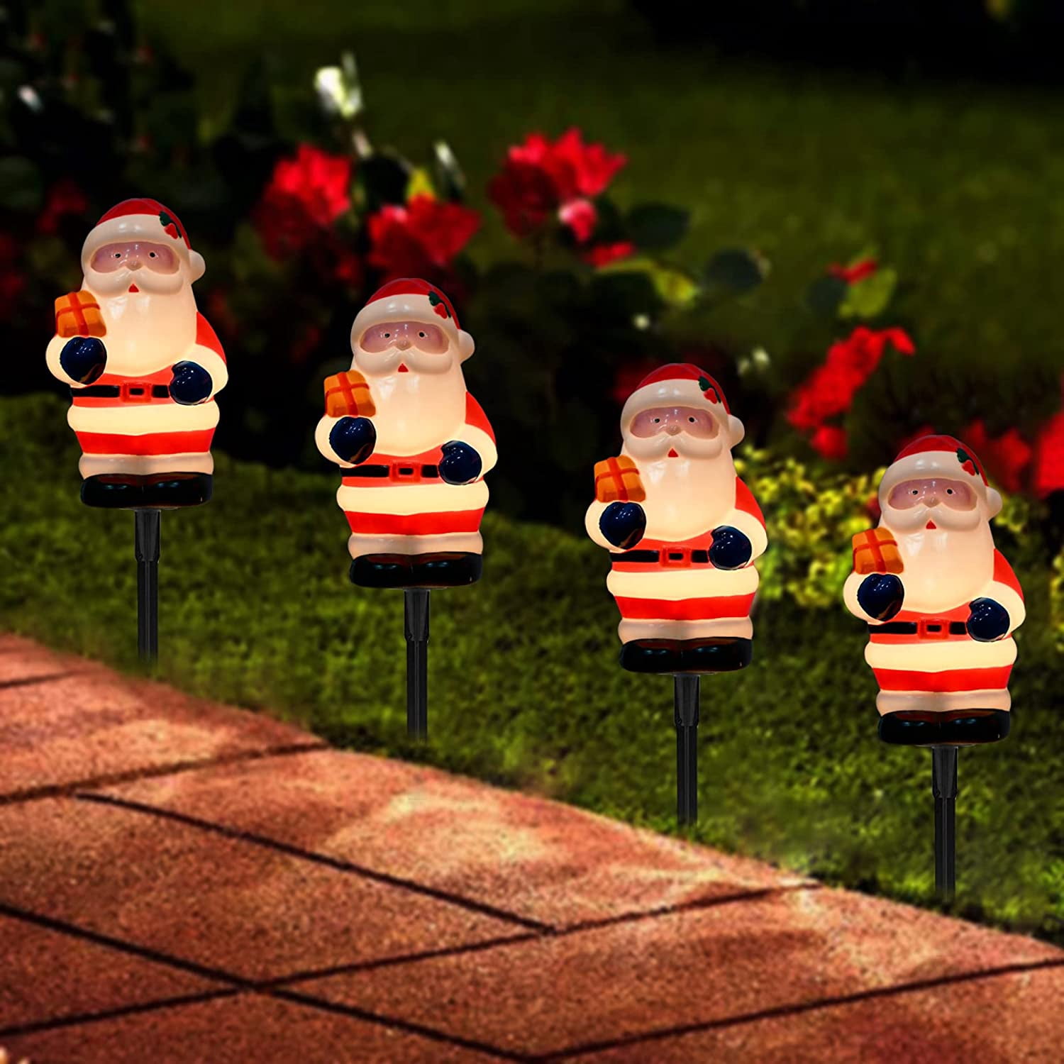UKLL-Christmas Decorations Outside, 7Ft Christmas Santa Pathway Stake