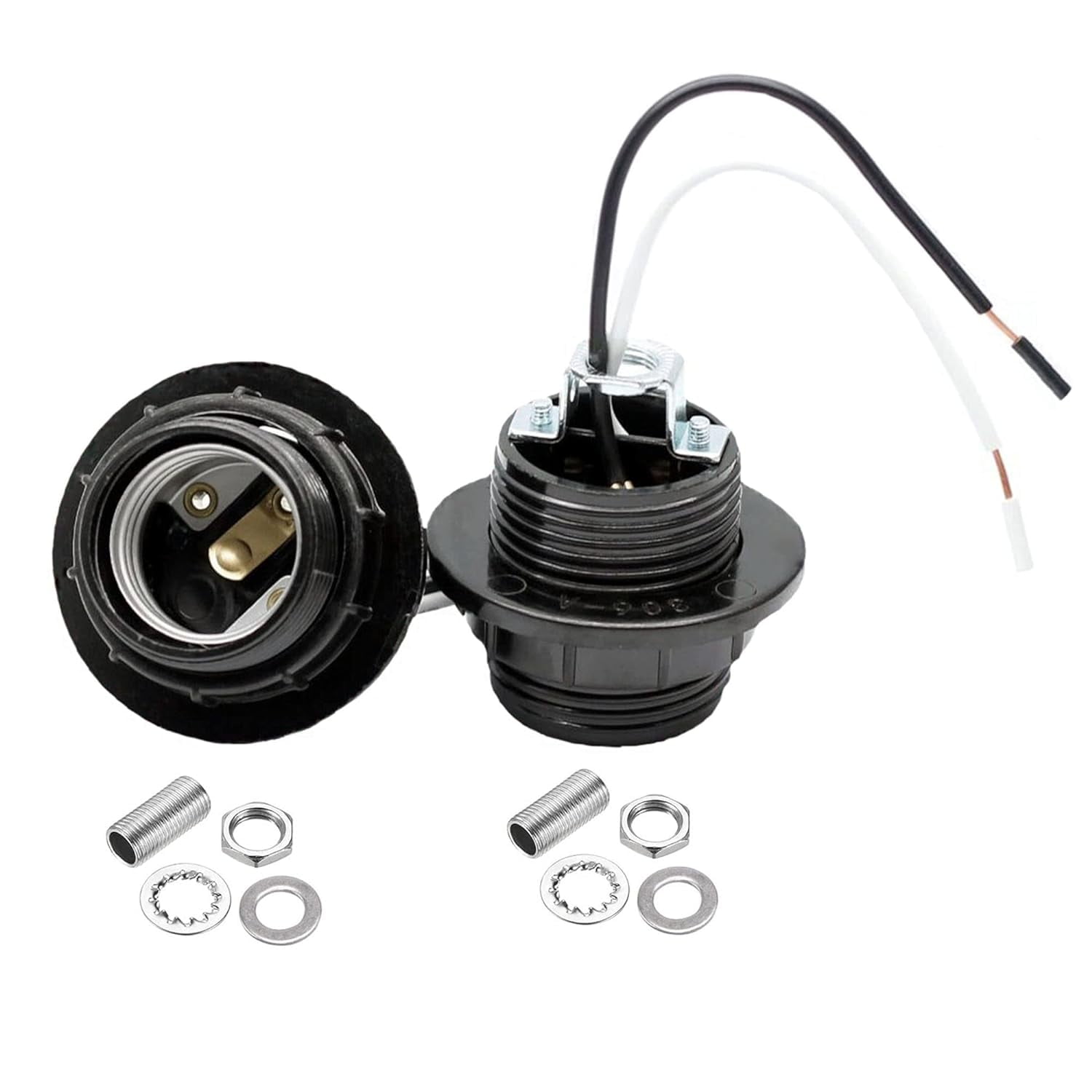 UKLL-E26 E27 Light Socket,Bakelite Threaded Medium Base Lamp Holder ...