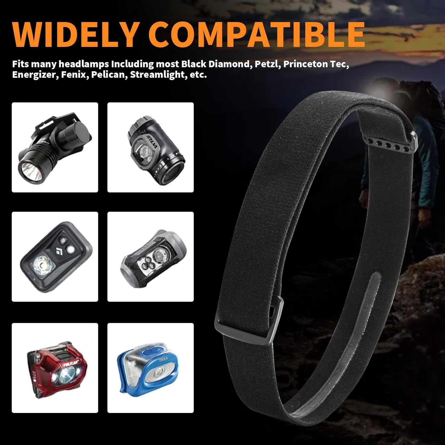 Sangle Élastique Remplacement Pour Lampe Frontale - Bandeau Confortable Compatible Black Diamond Petzl