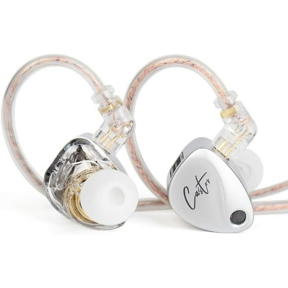 UKLL-KZ Castor IEM Earphones Wired Earbuds,2DD Tuning Adjustable Dual-Driver Supper Bass Wired Headphones, Harman Target Version Monitor Headphones