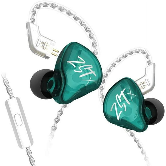UKLL-KZ ZST X in Ear Earphone 1BA 1DD Dual Driver Wired Earbuds Headphone HiFi Ergonomic Gaming Earbuds with 2 Pin Detachable Cable for Singer Audiophile DJ