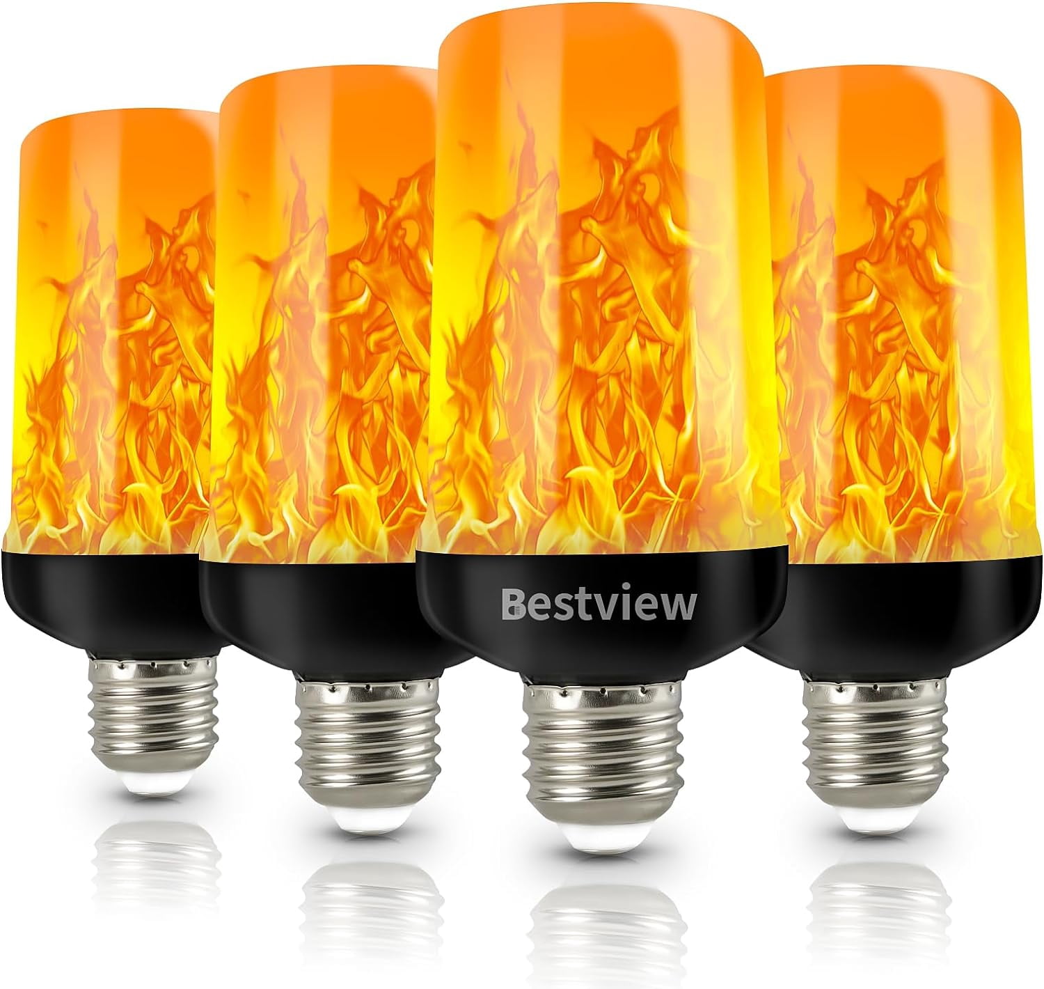 VIHOSE 12 Pack Flickering Flame Light Bulbs E26 Base - LED, 4 Modes, For Halloween & Christmas Decor