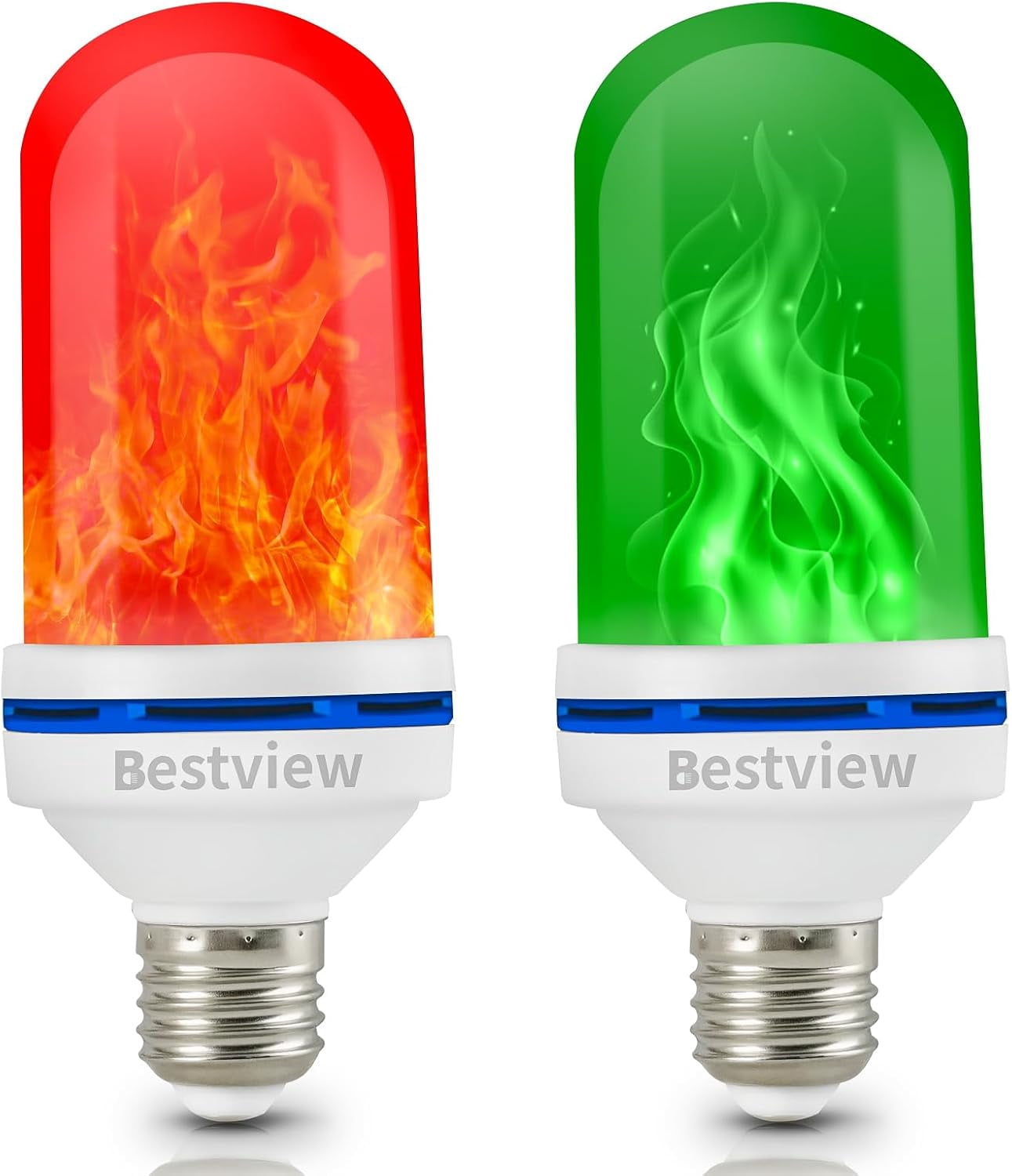 UKLL-LED Flame Effect Light Bulbs,4 Modes Smart E26/E27 Base Flickering ...