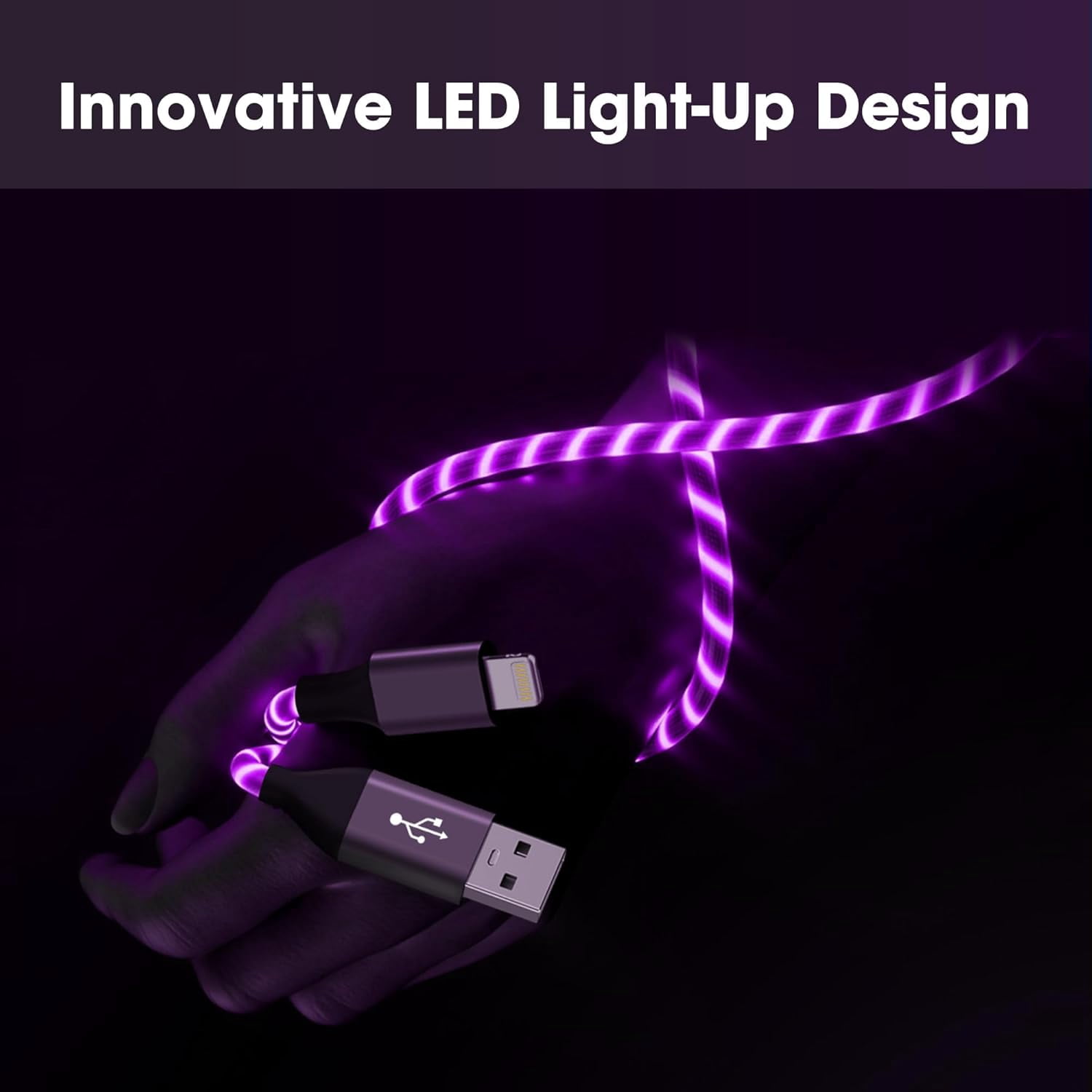 UKLL-Light-Up iPhone Charger Cord, 6ft - LED iPhone Charging Cable ...
