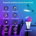 thumbnail image 1 of UKLL-Matter Smart Light Bulbs| 9W 900LM Compatible with Alexa, Matter, Apple Home, Google Home| 2.4GHz WiFi Bluetooth Light Bulb|Music Sync A19 E26 RGBWW Color Changing LED Light Bulb| 2Pack, 1 of 4