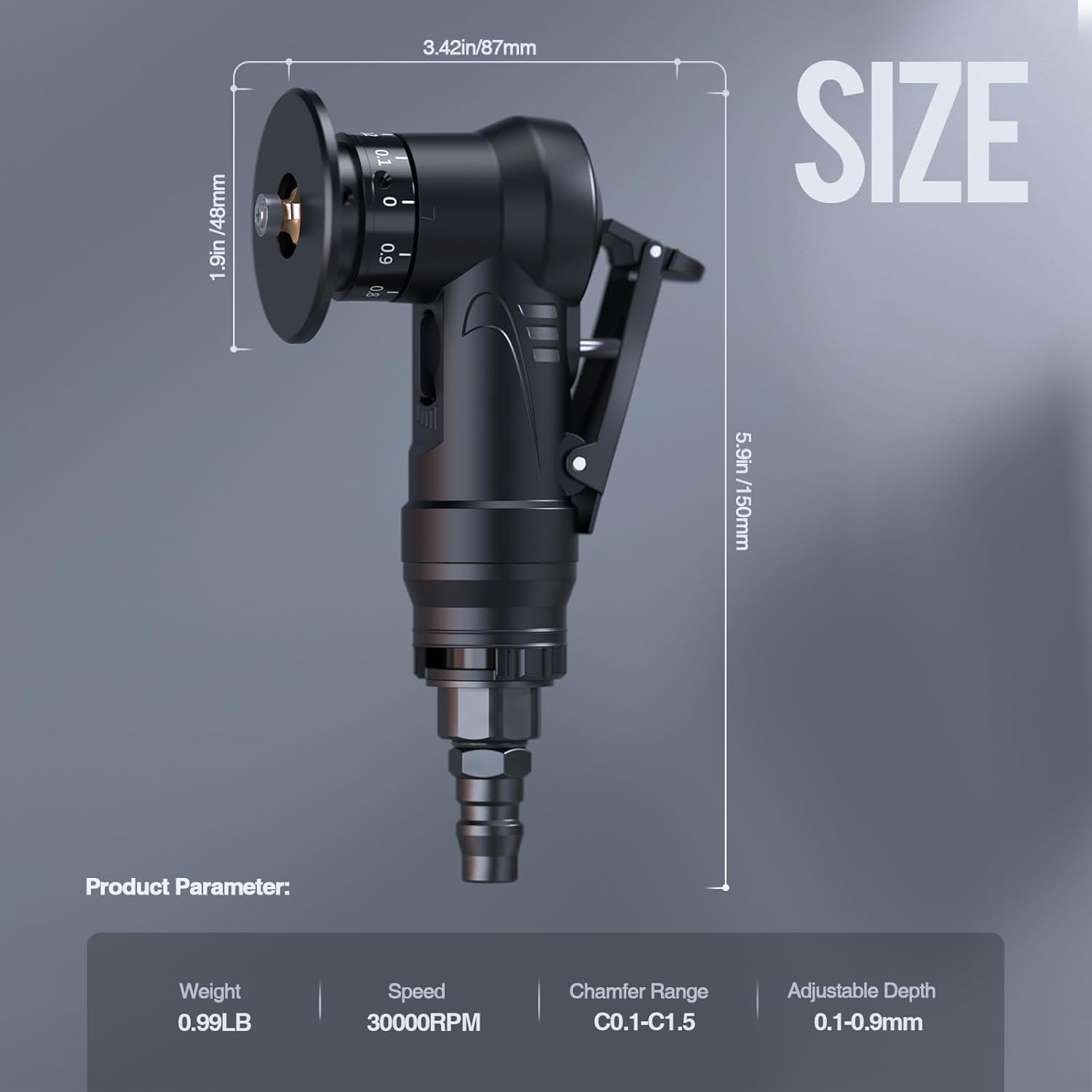 UKLL-Pneumatic Chamfering Machine Carpenter Chamfering Tool Portable Handheld Grinder Metal Wood Acrylic Deburring Beveling Trimming Machine