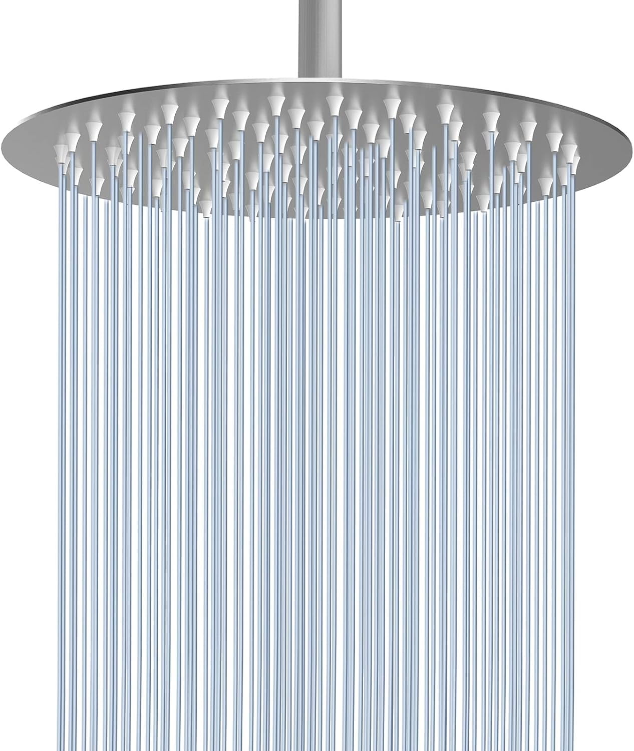 UKLL-Rain Shower Head, High Pressure High Flow All Metal Rainfall Shower Head, Ultra-Thin Design-Pressure Boosting, Universal Wall and Ceiling Mount (10 Inch, Brushed Nickel)