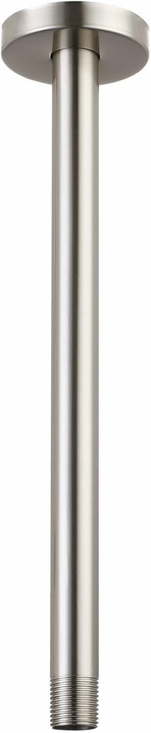 Voolan Ceiling Mount Shower Arm With Flange - 4 Inch Square Chrome Pipe For Rain Shower Head