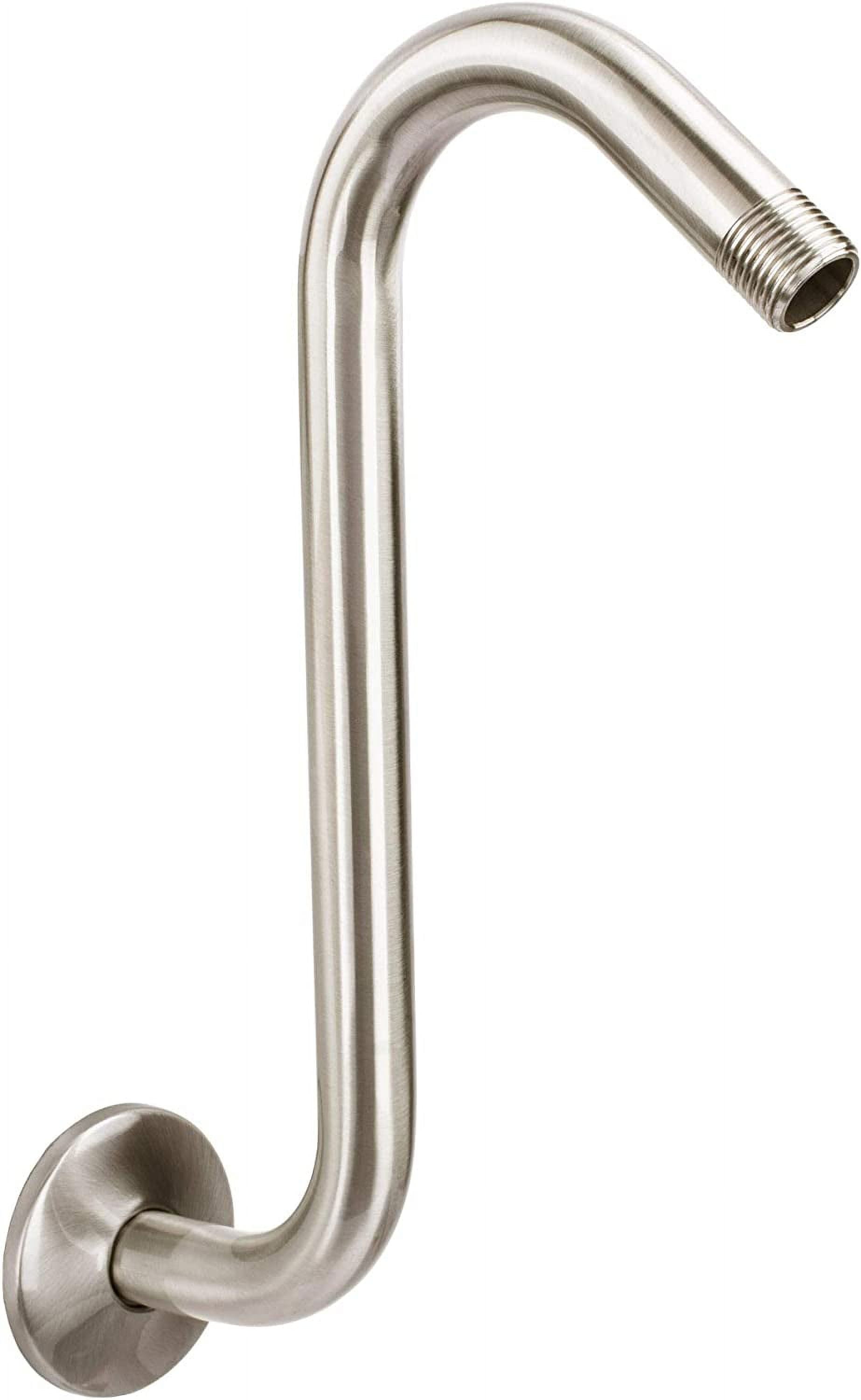 Gnimauhz Copper Shower Arm With Flange - 16 Inch Wall Mount, Chrome Finish, 1/2" NPT Threads, For Fixed Or Handheld Showerheads
