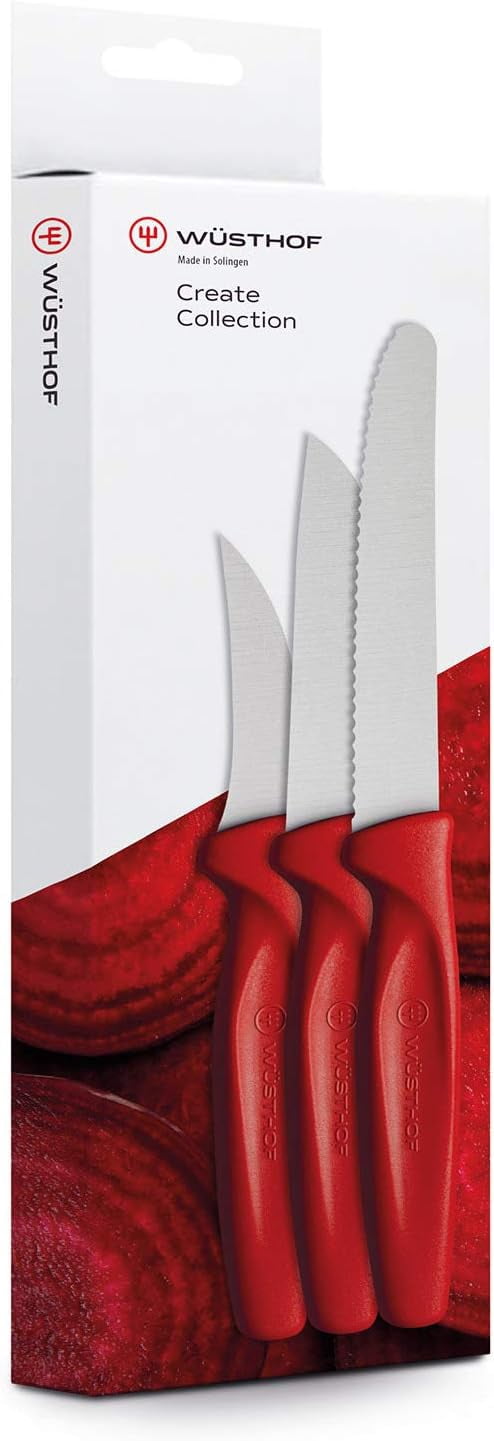 UKLL-WUSTHOF knife set 3 pieces, Create Collection, Red