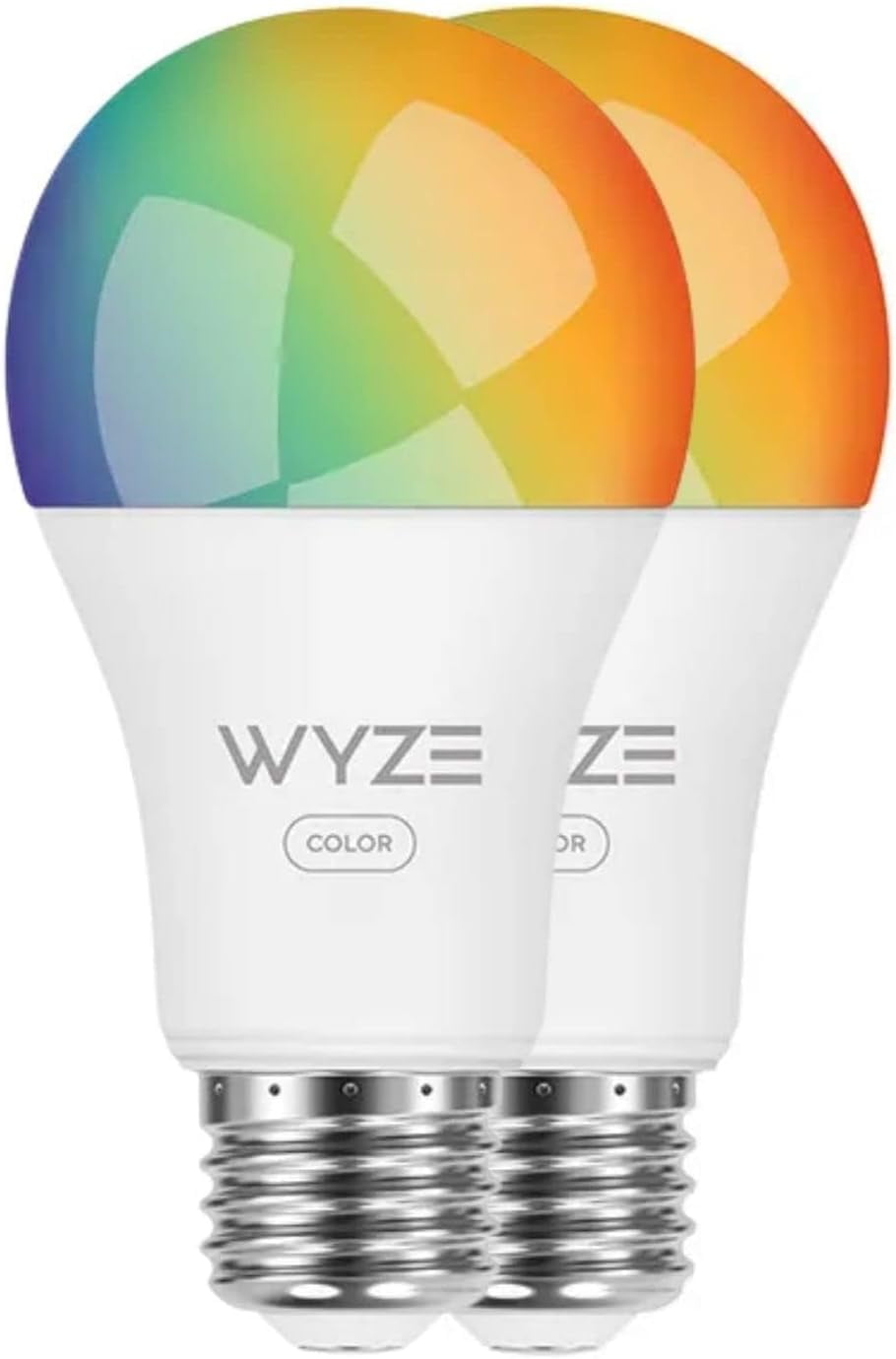 UKLL-Wyze Bulb Color, 1100 Lumen WiFi RGB and Tunable White A19 Smart Bulb, Works with Alexa and Google Assistant, Two-Pack