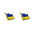thumbnail image 1 of UKRAINE FLAG PINs, Flag w/ Zinc Alloy Extra Thick Raised Epoxy Resin Lapel Pins, .79" - 2 Pcs, 1 of 3